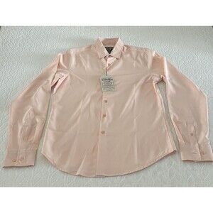 SAHARA CLUB Sz S Button-Down Men's Long Sleeve Peach Light-Peach